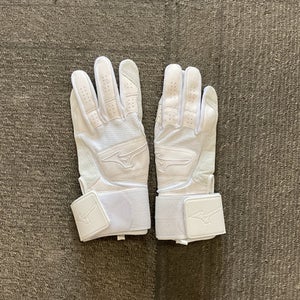Used Mizuno BB/SB Batting Gloves White MD 11614-S000221630
