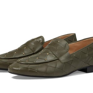 French Sole Milly Flats Women's US 6 Olive Green Leather Round Toe Slip-On PQ645