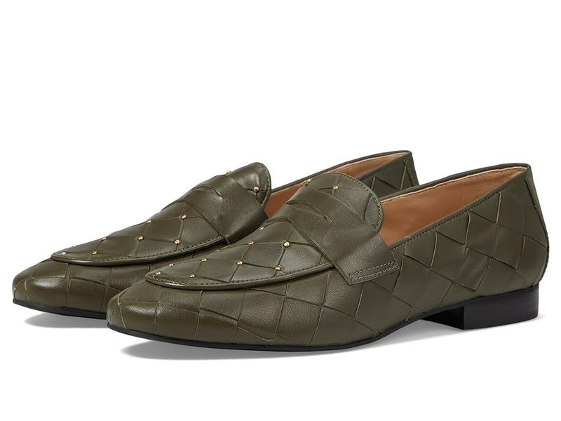 French Sole Milly Flats Women's US 6 Olive Green Leather Round Toe Slip-On PQ645