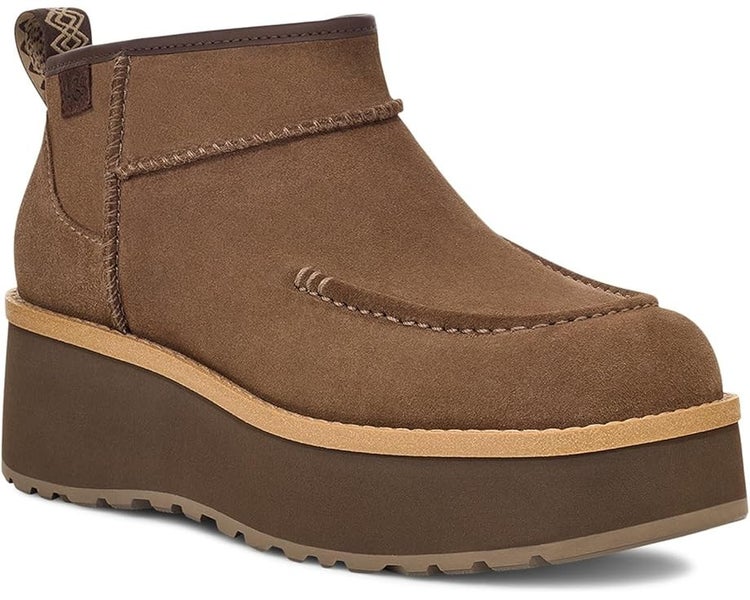 UGG Cityfunc Ultra Mini Boots Women's US 9.5 Brown Suede Ankle Platform PQ628
