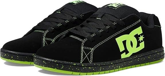 DC Gaveler Sneakers Men's US 7.5 Black Leather Low Top Skateboarding Shoes PQ643