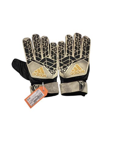 Used Adidas TRAINING GLOVES Soccer Goalie Gloves Black And White 5 11884-S000052622