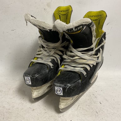 Used Bauer SUPREME M4 Intermediate Hockey Skate White/Black/Yellow Intermediate 5.5 11855-S000190974