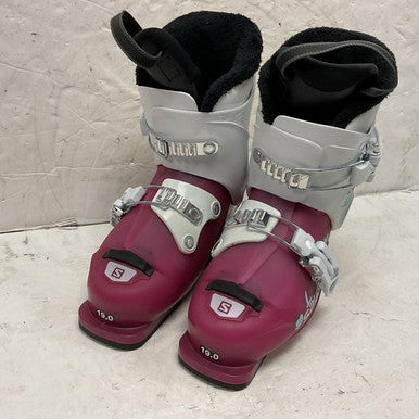 Used Salomon T2 Girls DH Ski Boot Magenta 190 MP - Y12 11855-S000190923
