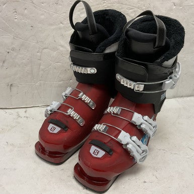 Used Salomon T3 Boys DH Ski Boot Red 225 MP - J04.5 - W5.5 11855-S000190920