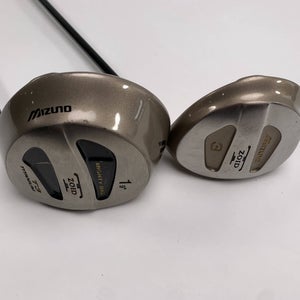 Mizuno T-Zoid Driver & 3 Fairway Wood Set 9* 15* Turbo Gold 85g Stiff Mens RH
