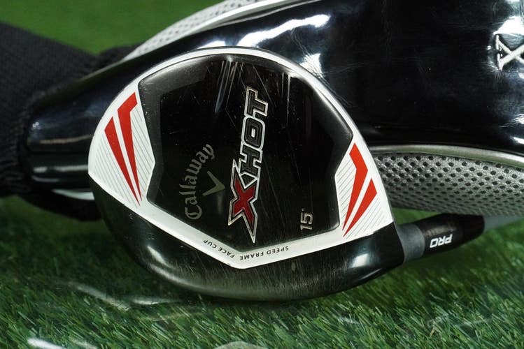 CALLAWAY X HOT PRO 3 WOOD FAIRWAY 3FW PROJECT X PXV 6.0 STIFF LH 15 + HEADCOVER