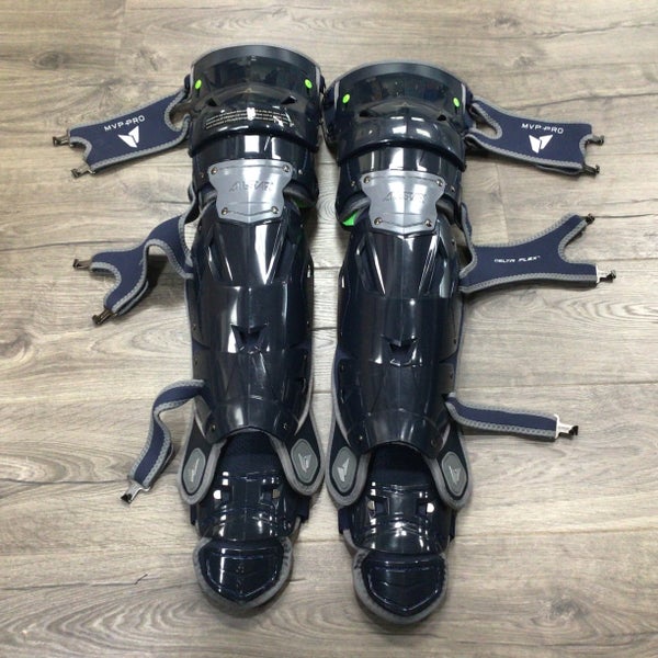 All Star MVP Pro Catcher's Leg Guard Adult Large Blue Like New