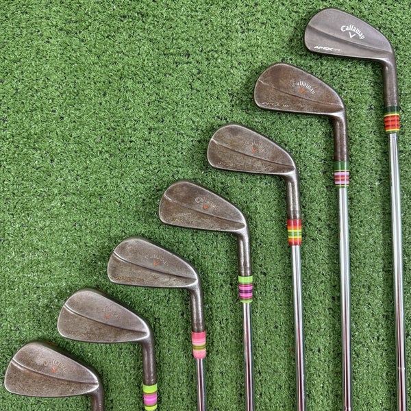Callaway Apex MB Raw 3-9 Iron Set Dynamic Gold Tour Issue S400 Stiff Flex