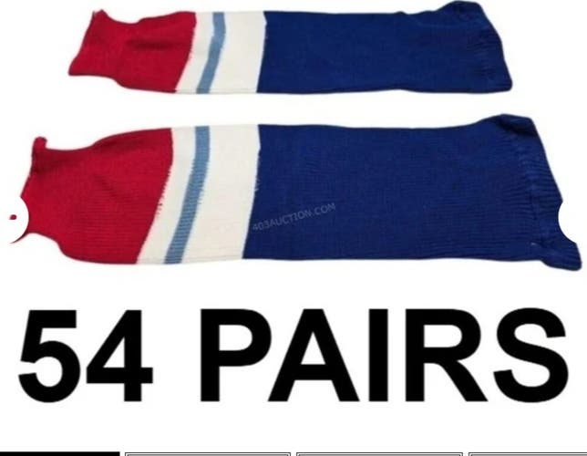 Blue Red Senior Medium Athletic Knit Socks (New) 26" Length