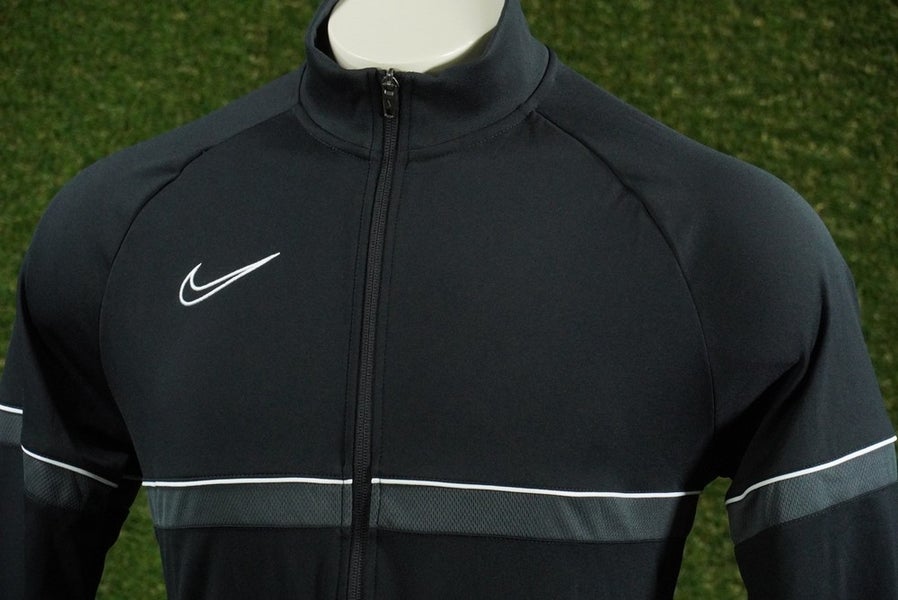 MENS LARGE NIKE DRI-FIT ACADEMY KNIT SOCCER TRACK JACKET LONG SLEEVE BLACK, VGC