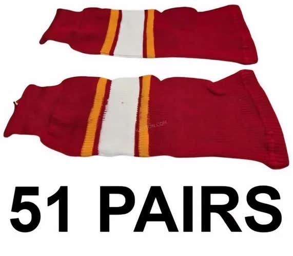 Red Adult small Athletic Knit Socks (New) 22" Length