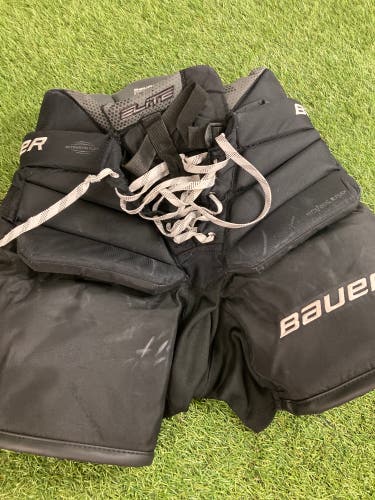Black Intermediate Small Bauer Elite Hockey Goalie Pants (Used)