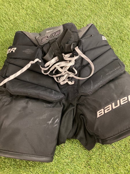 Black Intermediate Small Bauer Elite Hockey Goalie Pants (Used)