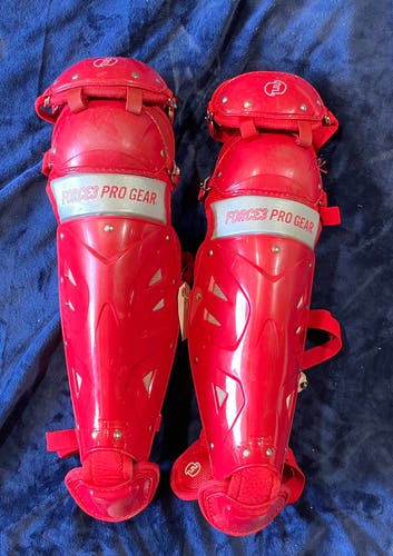 Red Adult Force3 Pro Gear Catcher's Leg Guards (Used)