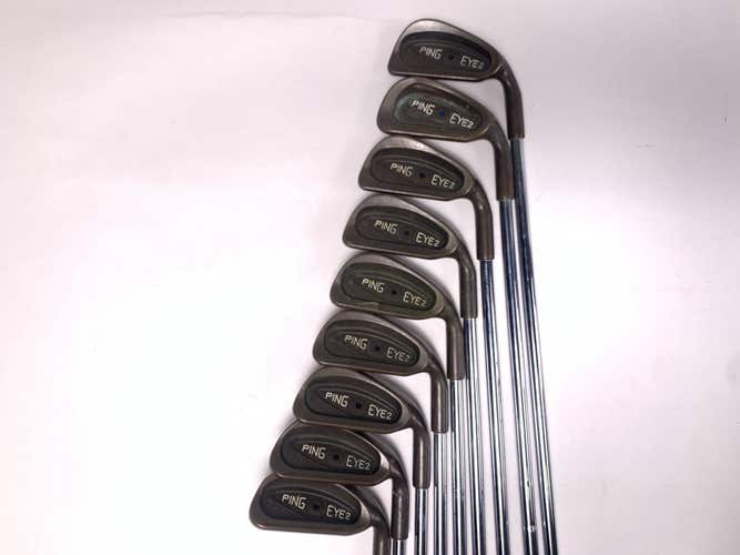 Ping Eye 2 Beryllium Copper Iron Set 1-PW Blue Dot 1* Up DG R300 Mens RH - No 6i