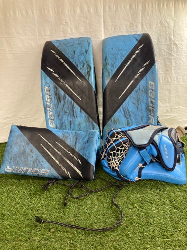 Blue 34" Senior Bauer Hyperlite Goalie Full Set Full Right (Well Used)