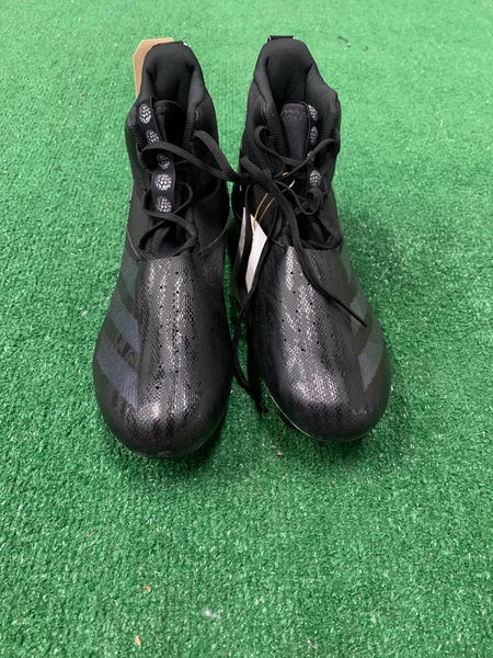 Black Men's Size M 10.5 (W 11.5) Adult Adidas Adizero Chaos High Top Cleats Molded Cleats (New)