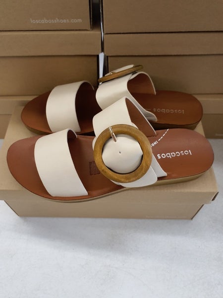 Los Cabos Damani Bone Sandal Women's EU  37 38 39 41 White Brown L504-126