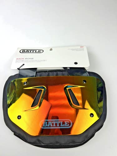 Battle Sports Prism Chrome Protective Football Back Plate - Red/Orange