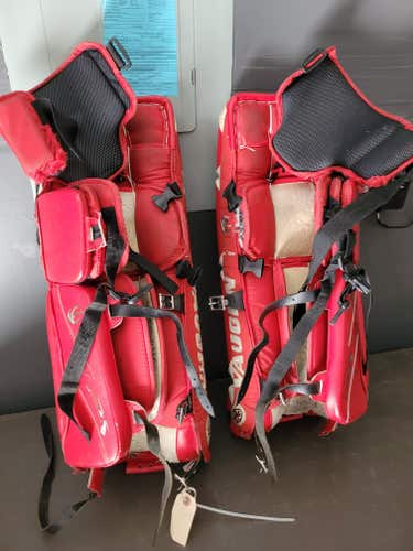 Used Intermediate Vaughn V4 7250 Goalie Leg Pads 28"