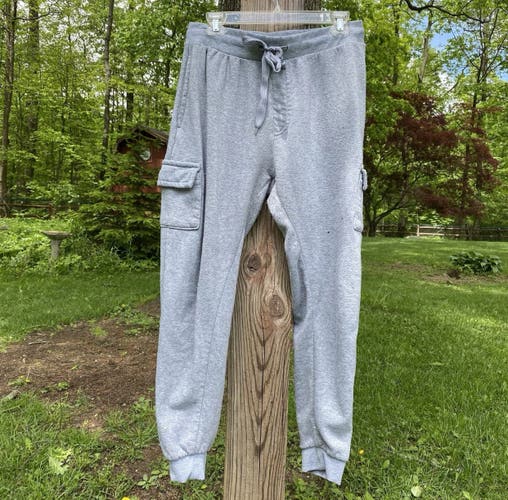 Distressed Tru Fit Large Grey Gray Cargo Sweatpants Joggers