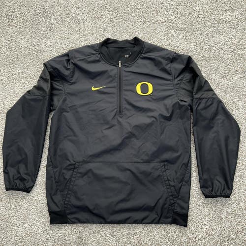 Oregon Ducks Jacket Mens Large Black NCAA Football Storm Fit Pullover Nike Top