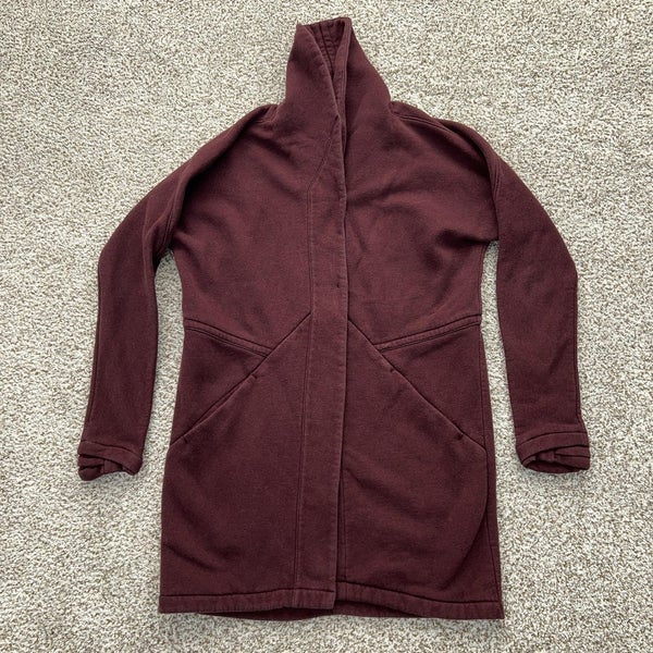 Lululemon Jacket Womens 6 Burgundy Open Front Hooded Go Take You There Wrap