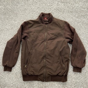 Jordan Jacket Mens XL Brown Full Zip Retro Bomber Checkered Lined Jumpman Logo