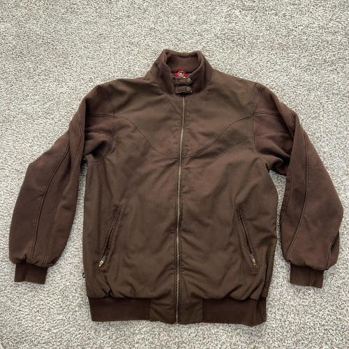 Jordan Jacket Mens XL Brown Full Zip Retro Bomber Checkered Lined Jumpman Logo