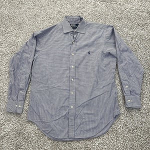 Vintage Polo Ralph Lauren Shirt Mens 15.5 32/33 Check Philip Dress Shirt