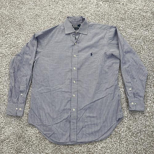 Vintage Polo Ralph Lauren Shirt Mens 15.5 32/33 Check Philip Dress Shirt
