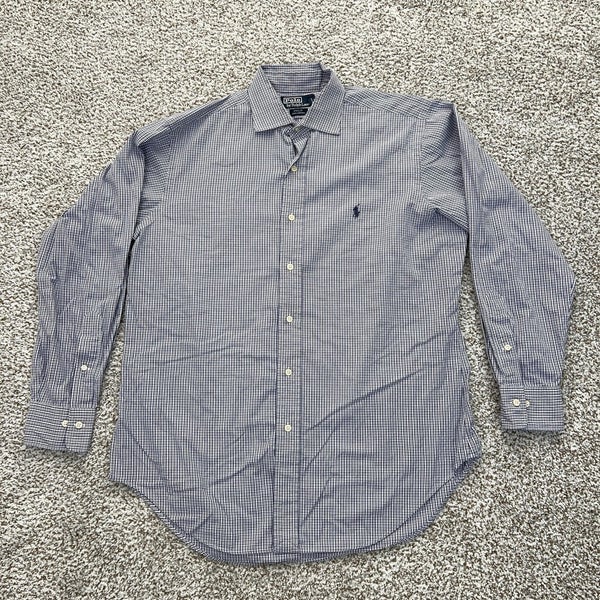 Vintage Polo Ralph Lauren Shirt Mens 15.5 32/33 Check Philip Dress Shirt
