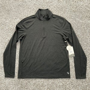Vuori Pullover Mens Small Charcoal Ease Performance 1/2 Zip Long Sleeve Running