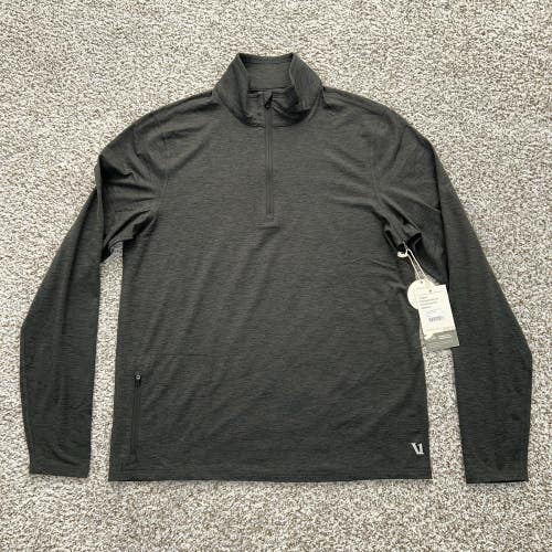 Vuori Pullover Mens Small Charcoal Ease Performance 1/2 Zip Long Sleeve Running