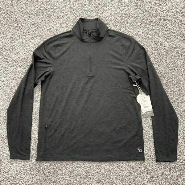Vuori Pullover Mens Small Charcoal Ease Performance 1/2 Zip Long Sleeve Running