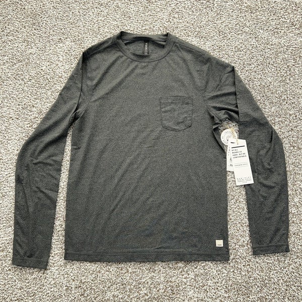 Vuori Shirt Mens Small Gray Long Sleeve Tradewind Performance Stretch Activewear