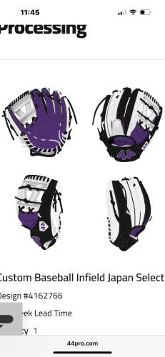 44 Pro Japan select RH Infield Baseball Glove 11.75" (New)
