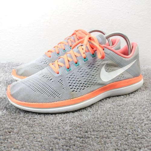 Nike Flex 2016 Run Womens Size 8.5 Running Shoes Gray Orange 830751-003