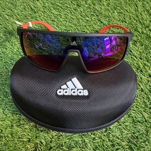 Adidas Athletic Sport Sunglasses SP0057 02Z PRFM UV Shield Red Black Mirrored