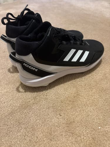 Black Men's Size M 9.0 (W 10.0) Adult Adidas Icon 7 High Top Metal (New)