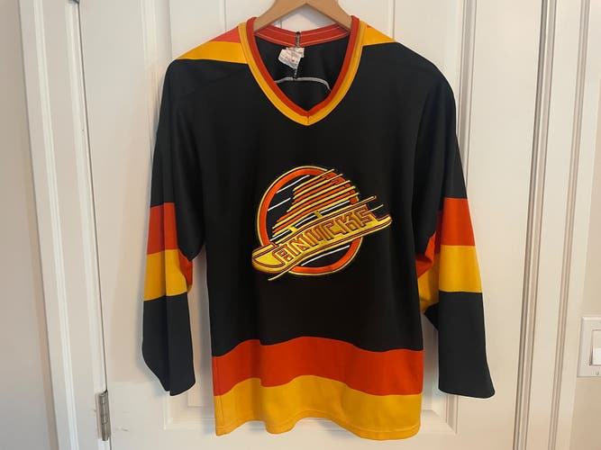 Authentic Vintage 1989 CCM Vancouver Canucks Skate Jersey Size XS Extra Small