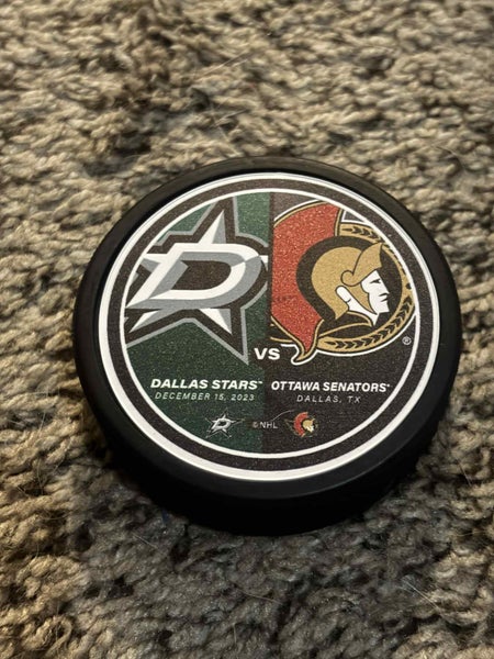 Dallas Stars vs Ottawa Senators NHL Match Up Hockey Puck December 15, 2023