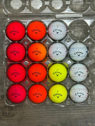 15 Callaway Supersoft Golf Balls - Colored and Splatter 360, 5A MINT CONDITION