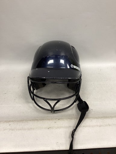 Used Worth HELMET Batting Helmet w/Mask Navy Blue XS/S 11851-S000037904