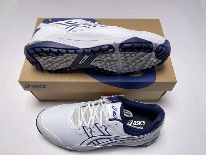 Asics Gel-Preshot Golf Shoes Waterproof White Blue Men's SZ 10.5 (1111A210-100)