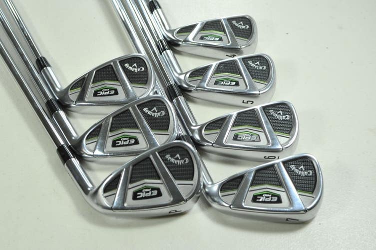 Callaway Epic Pro 4-PW Iron Set Stiff Flex Right Project X LZ 6.0 Steel # 202454