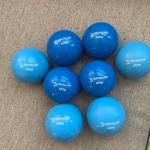 Driveline Plyo Balls (8 pack) 250g and 300g EUC weighted baseballs for hitting / pitching