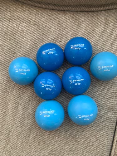 Driveline Plyo Balls (8 pack) 250g and 300g EUC weighted baseballs for hitting / pitching