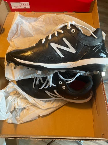 Black Men's Size M 8.0 (W 9.0) Adult New Balance Metal Cleats (New)